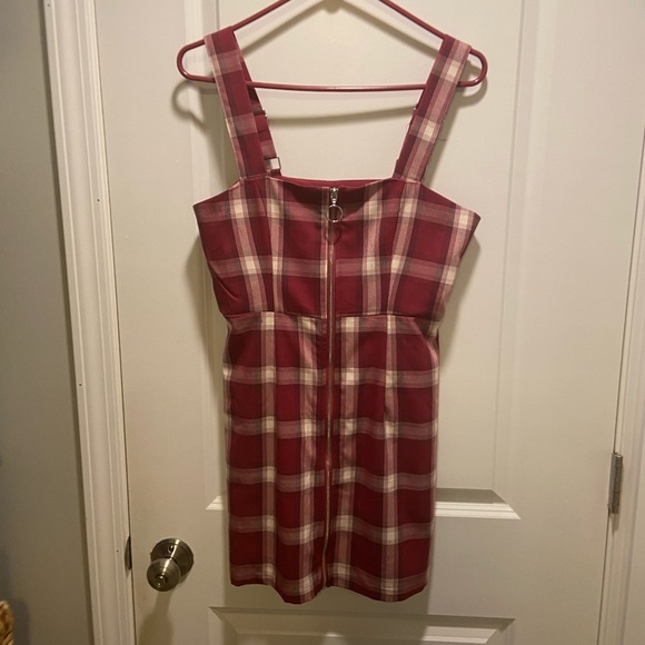 forever 21 pink plaid dress Plaid Cami Pinafore Dress
